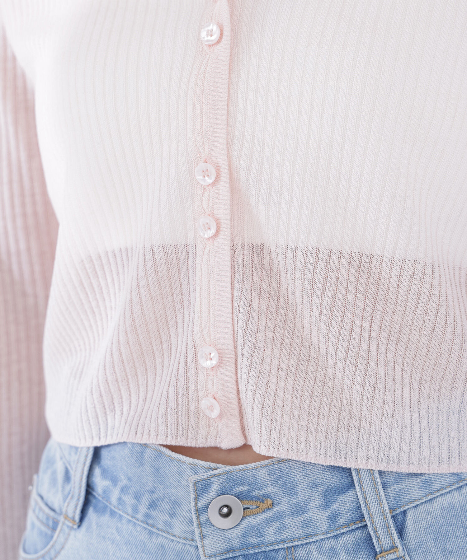  「シアーリブクロップドカーディガン」|ニット・セーター|