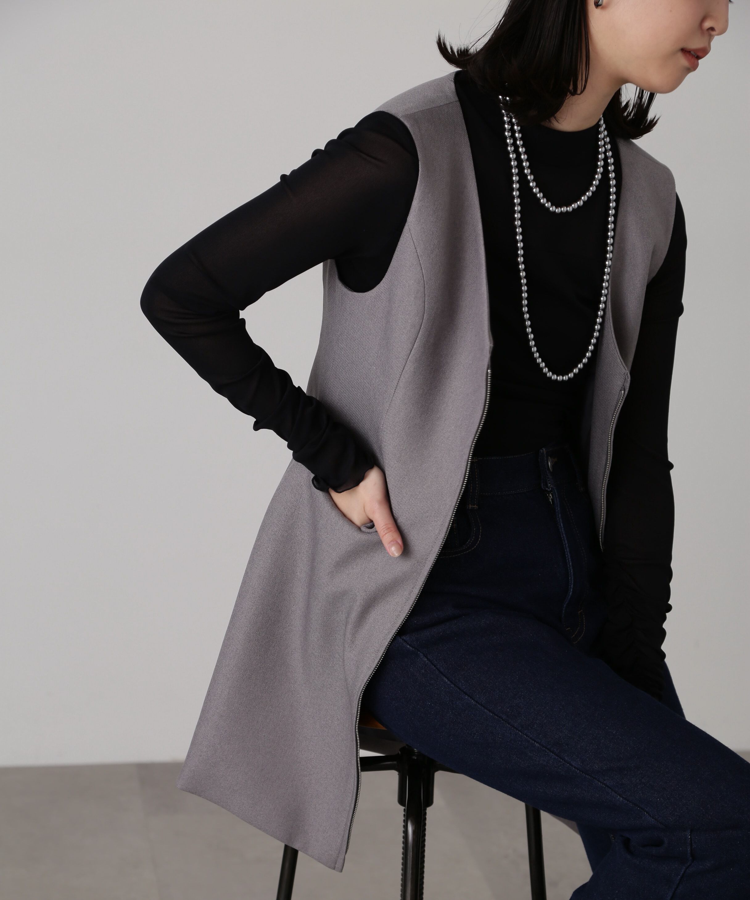  「ジップ使いミニジャンスカ」|ワンピース|