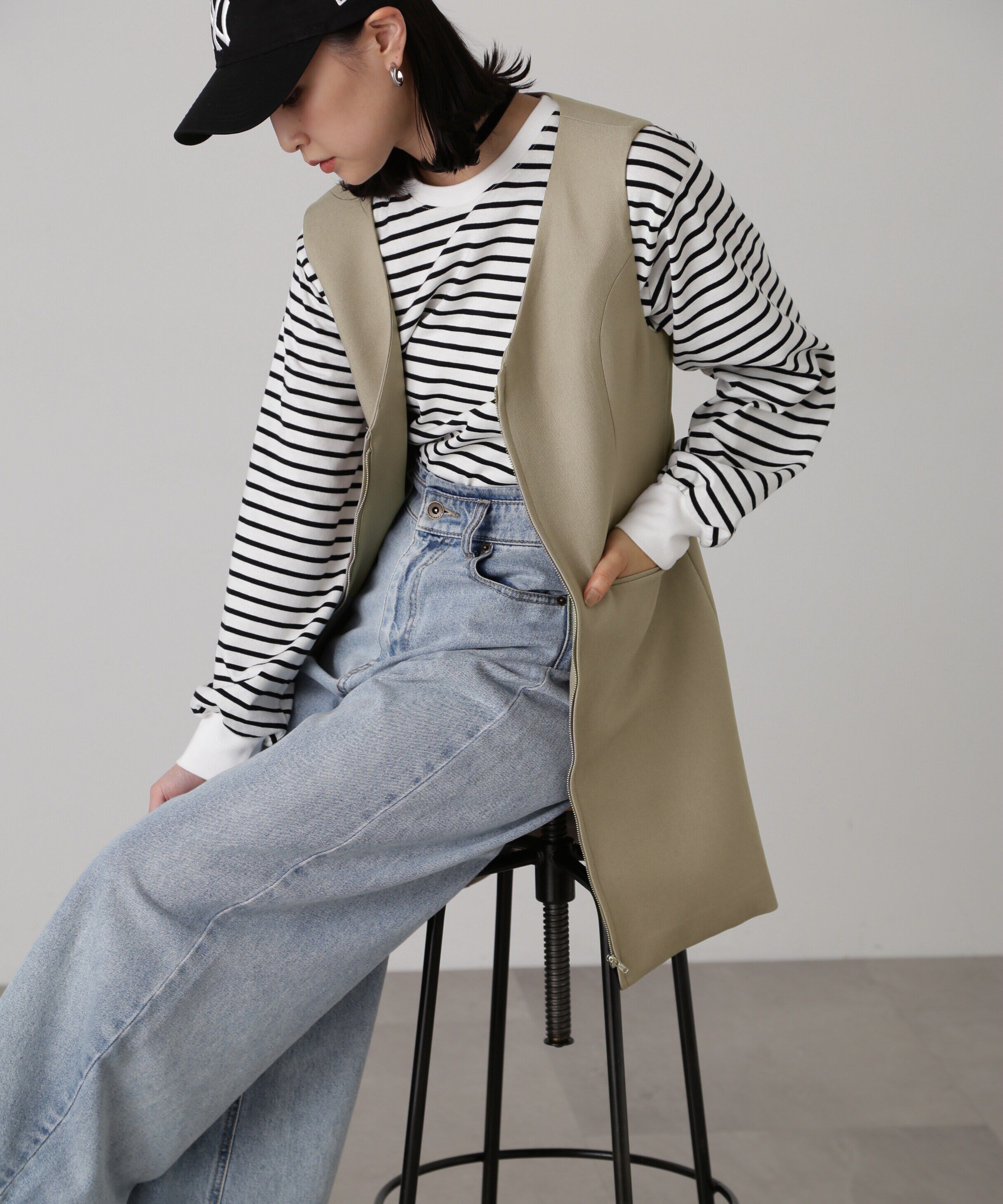  「ジップ使いミニジャンスカ」|ワンピース|