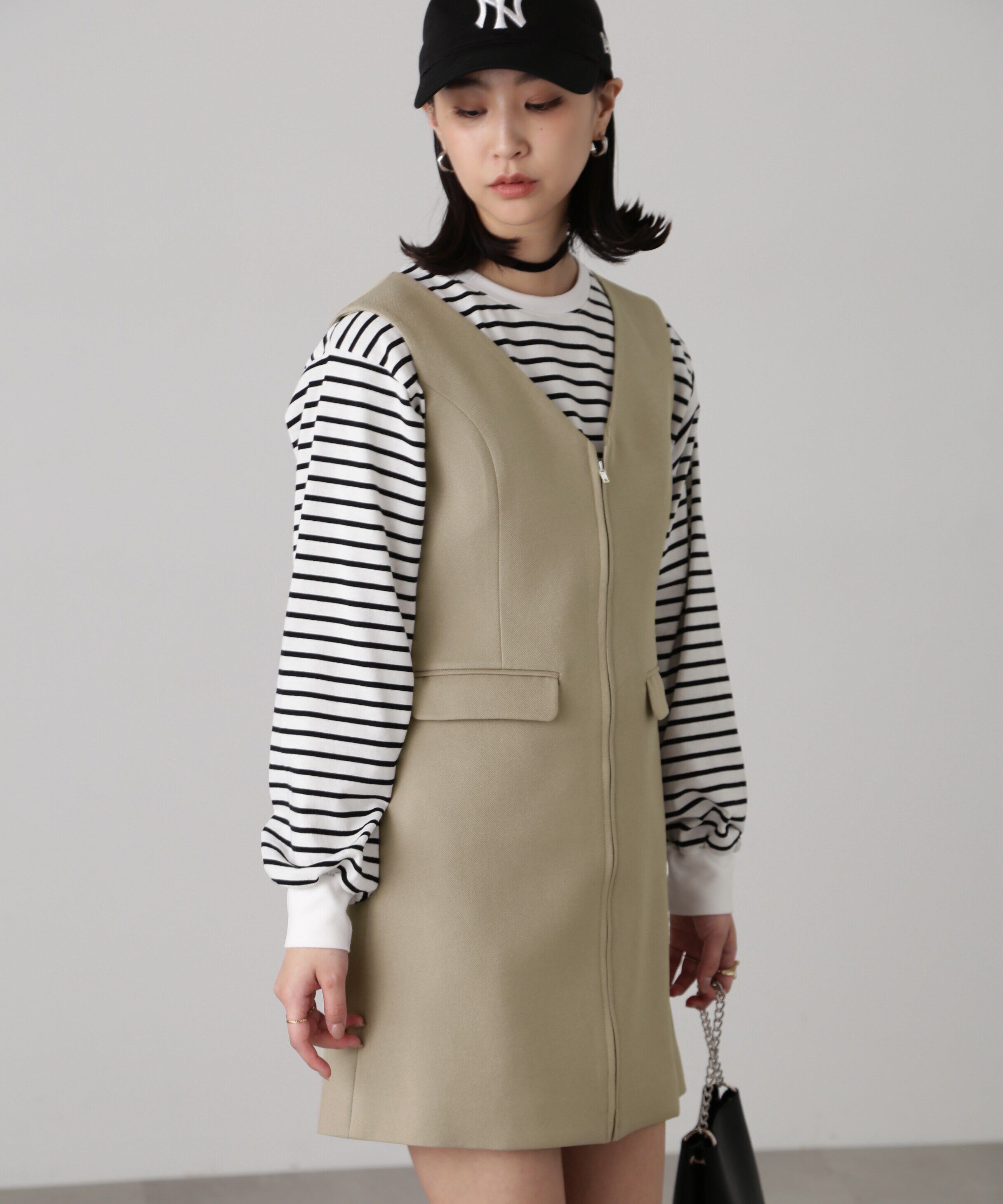  「ジップ使いミニジャンスカ」|ワンピース|