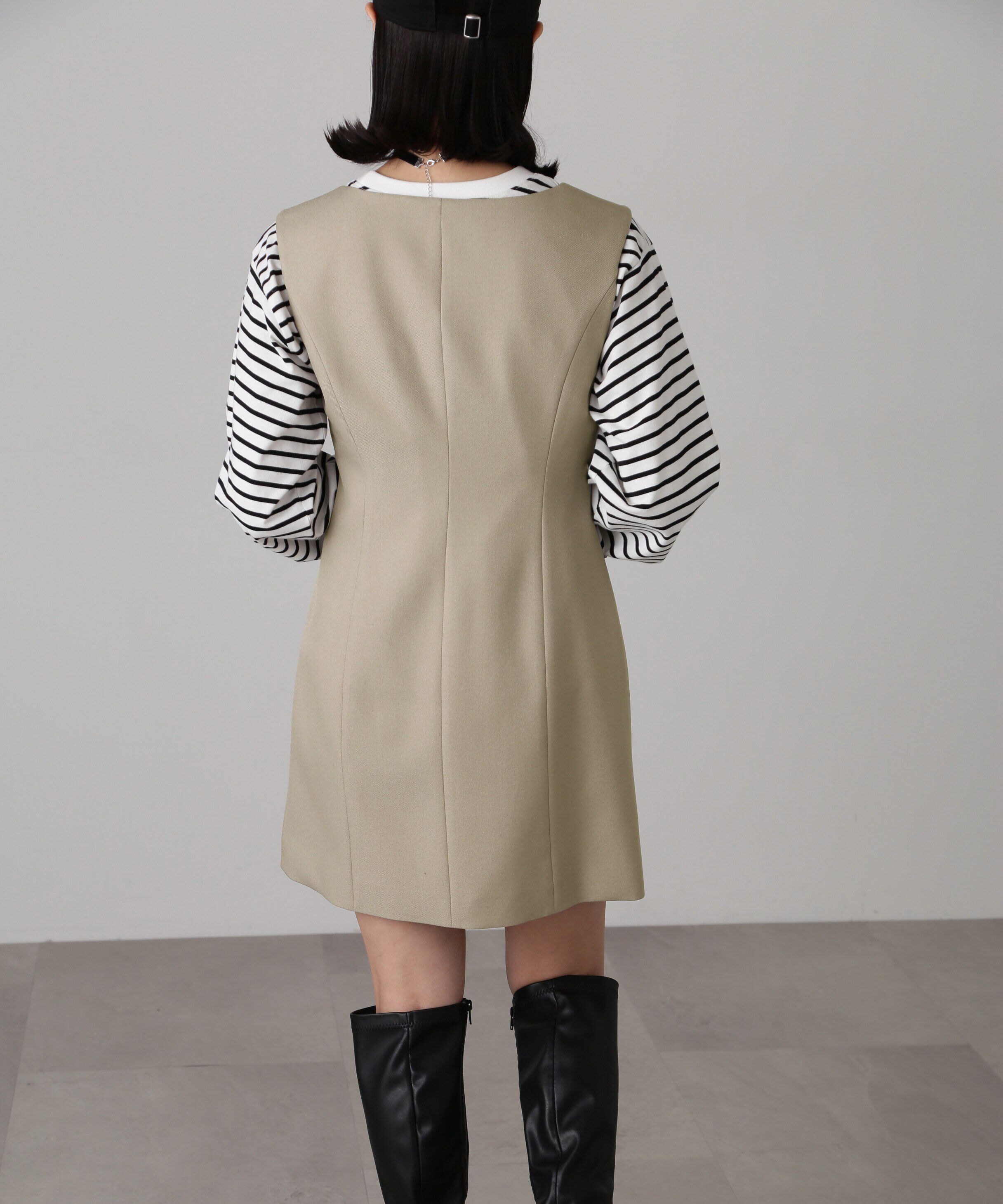  「ジップ使いミニジャンスカ」|ワンピース|