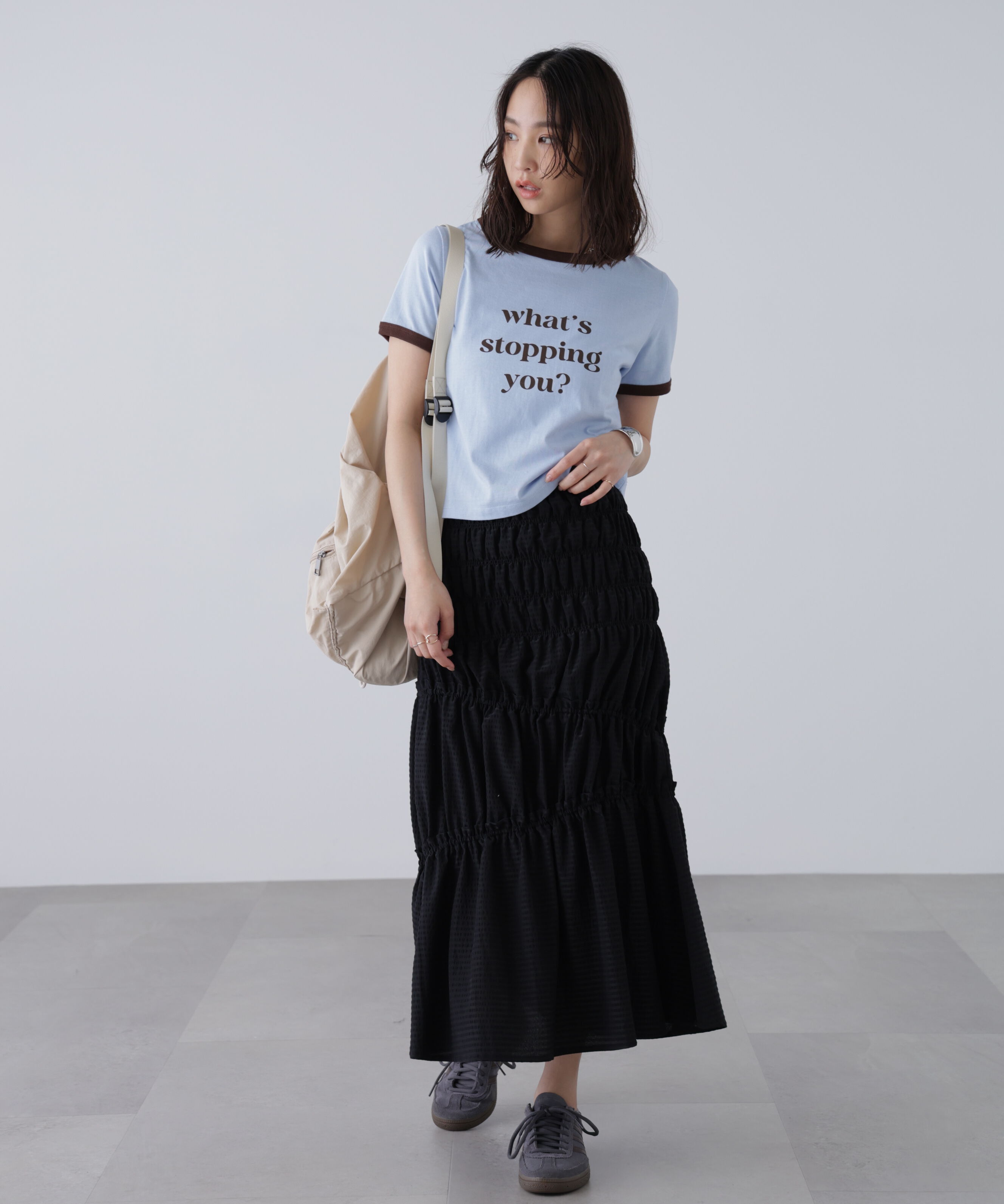  「シアーボーダーシャーリングスカート」|スカート|