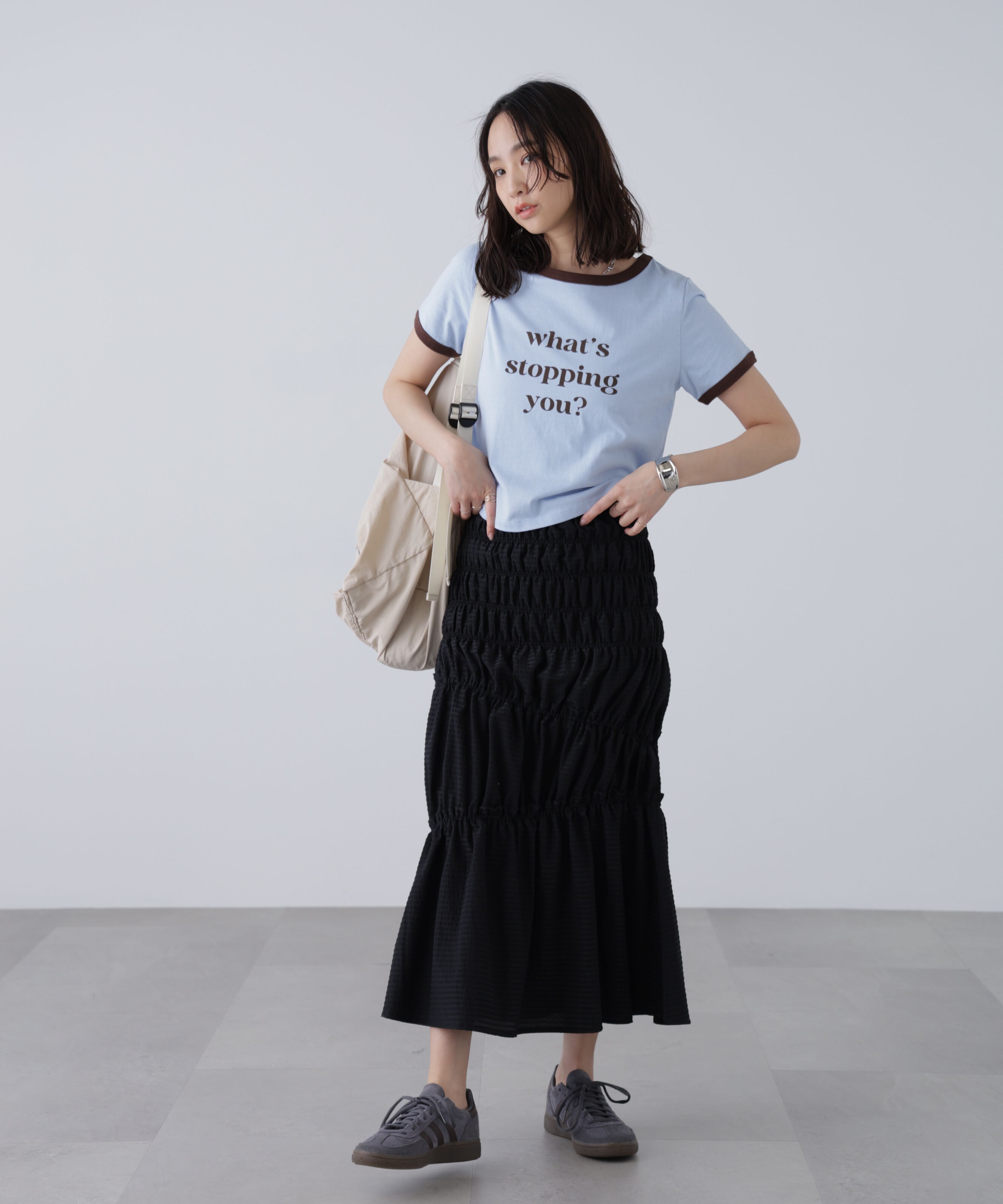  「シアーボーダーシャーリングスカート」|スカート|