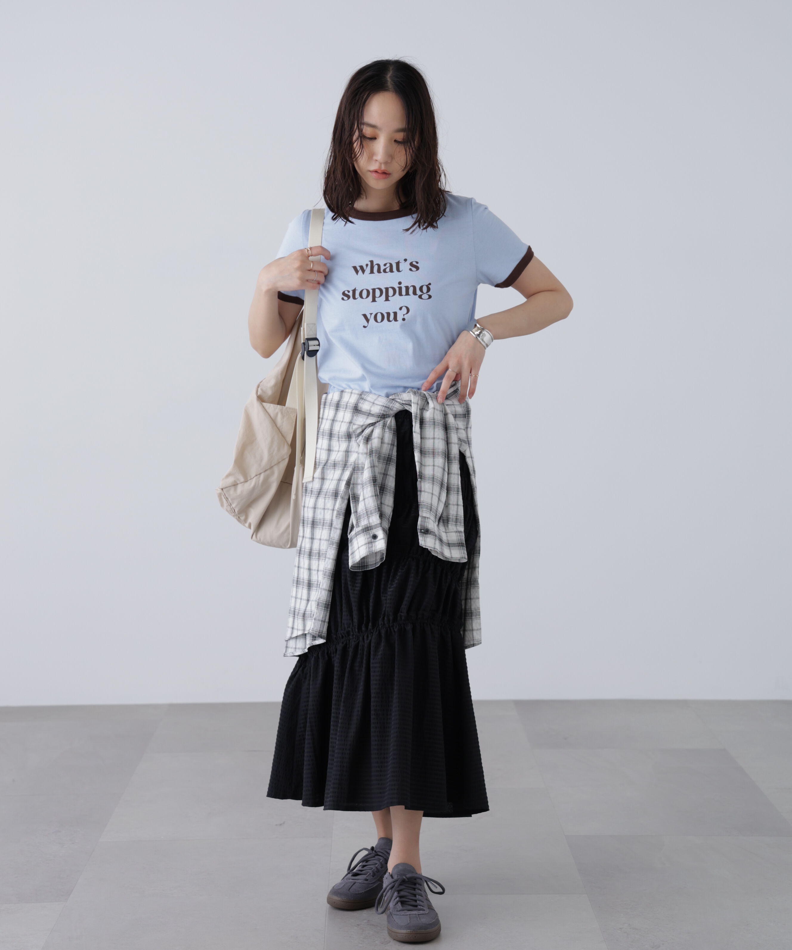  「シアーボーダーシャーリングスカート」|スカート|