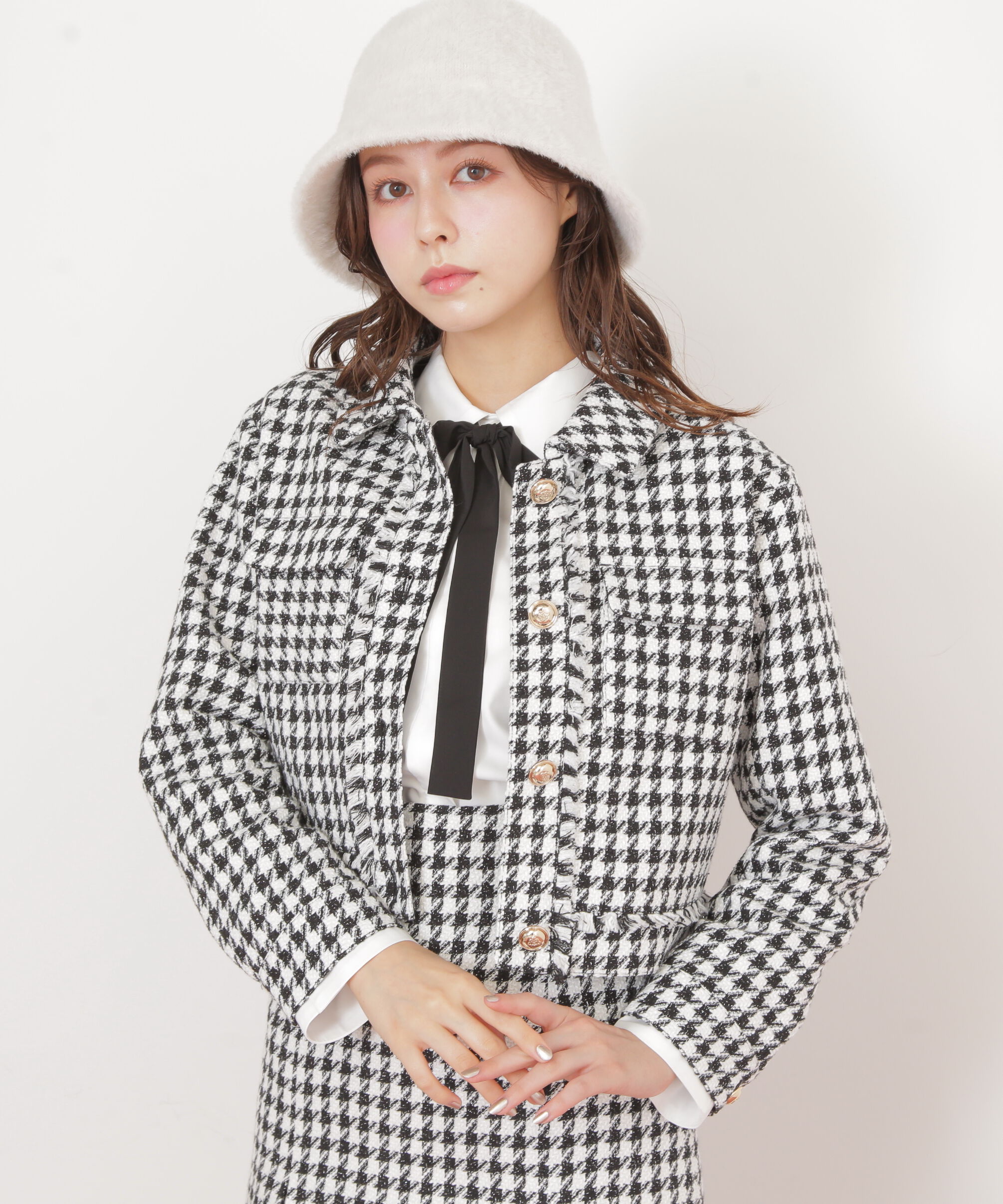  「千鳥ツイードジャケット」|その他|ブラック1