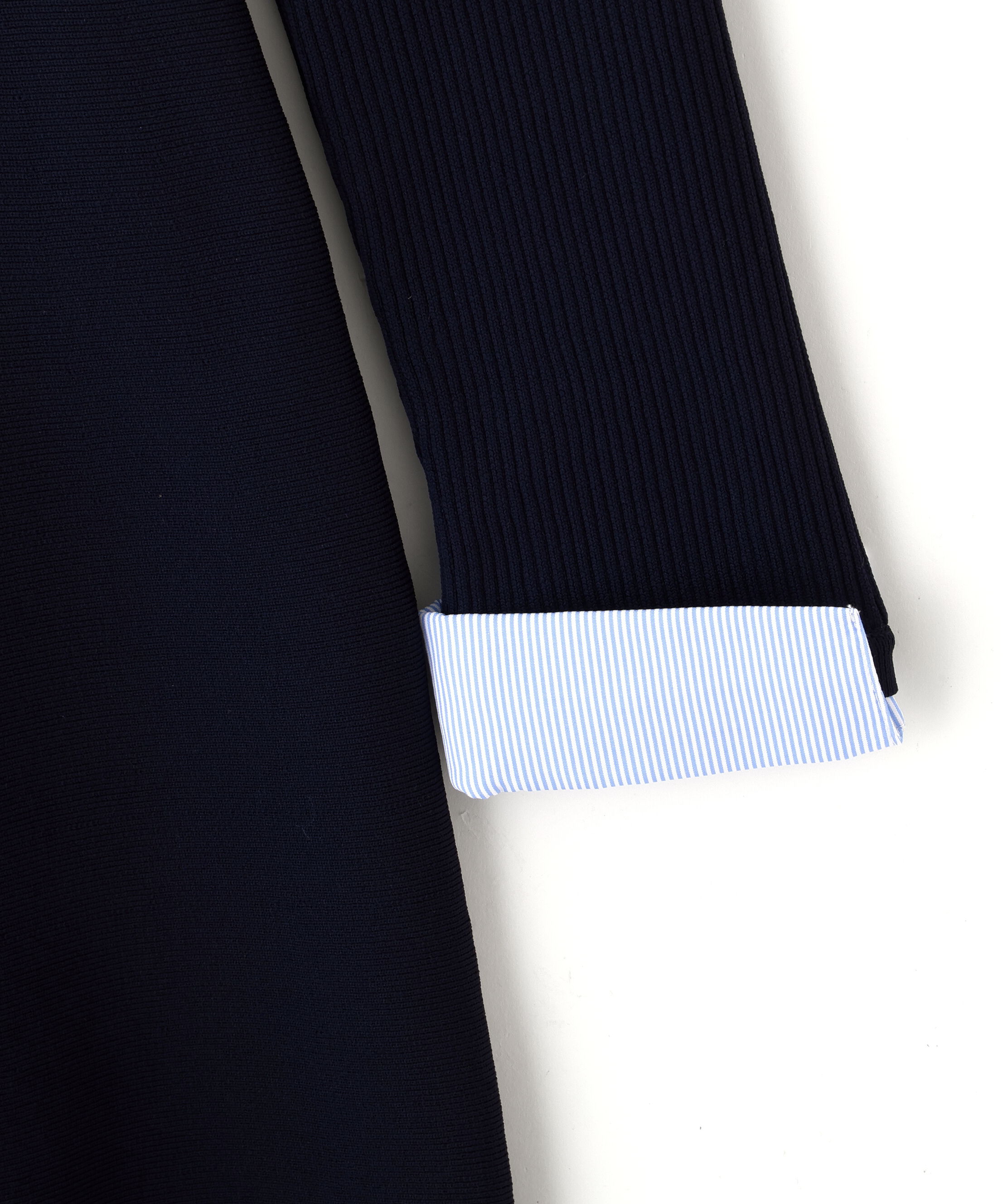  「シャツ襟ドッキングニットワンピース」|ワンピース|