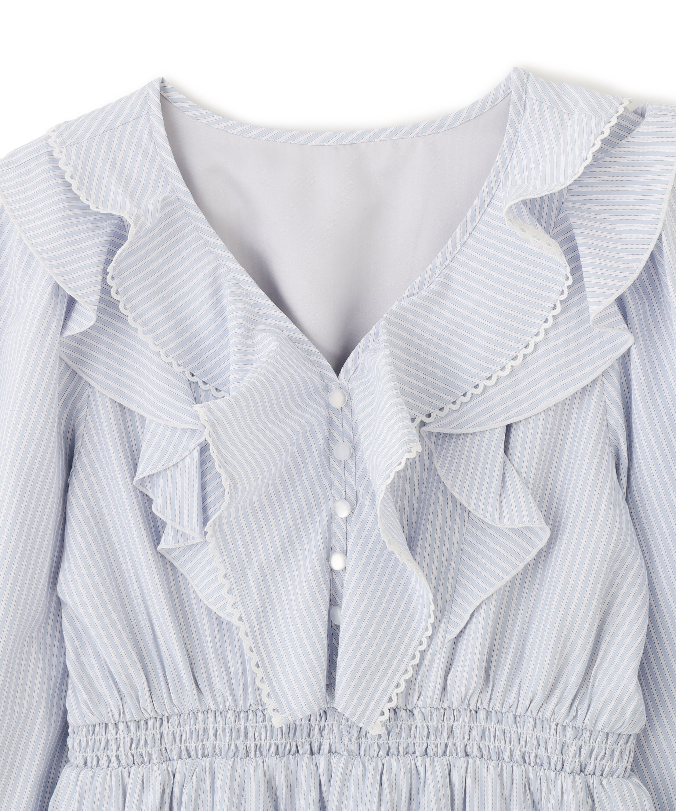  「ストライプレースミニワンピース」|ワンピース|