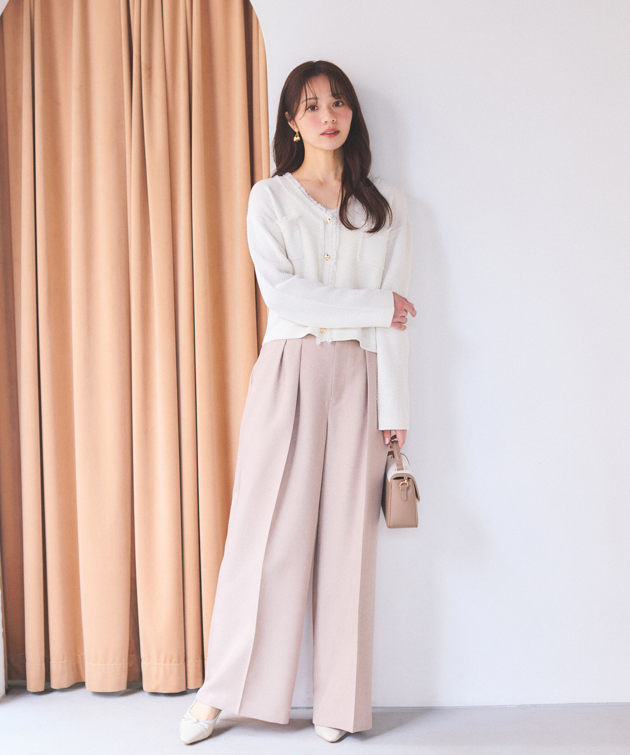 PROPORTION BODY DRESSING「ラメ透かしニットジャケット　26SS」|ニット・セーター|