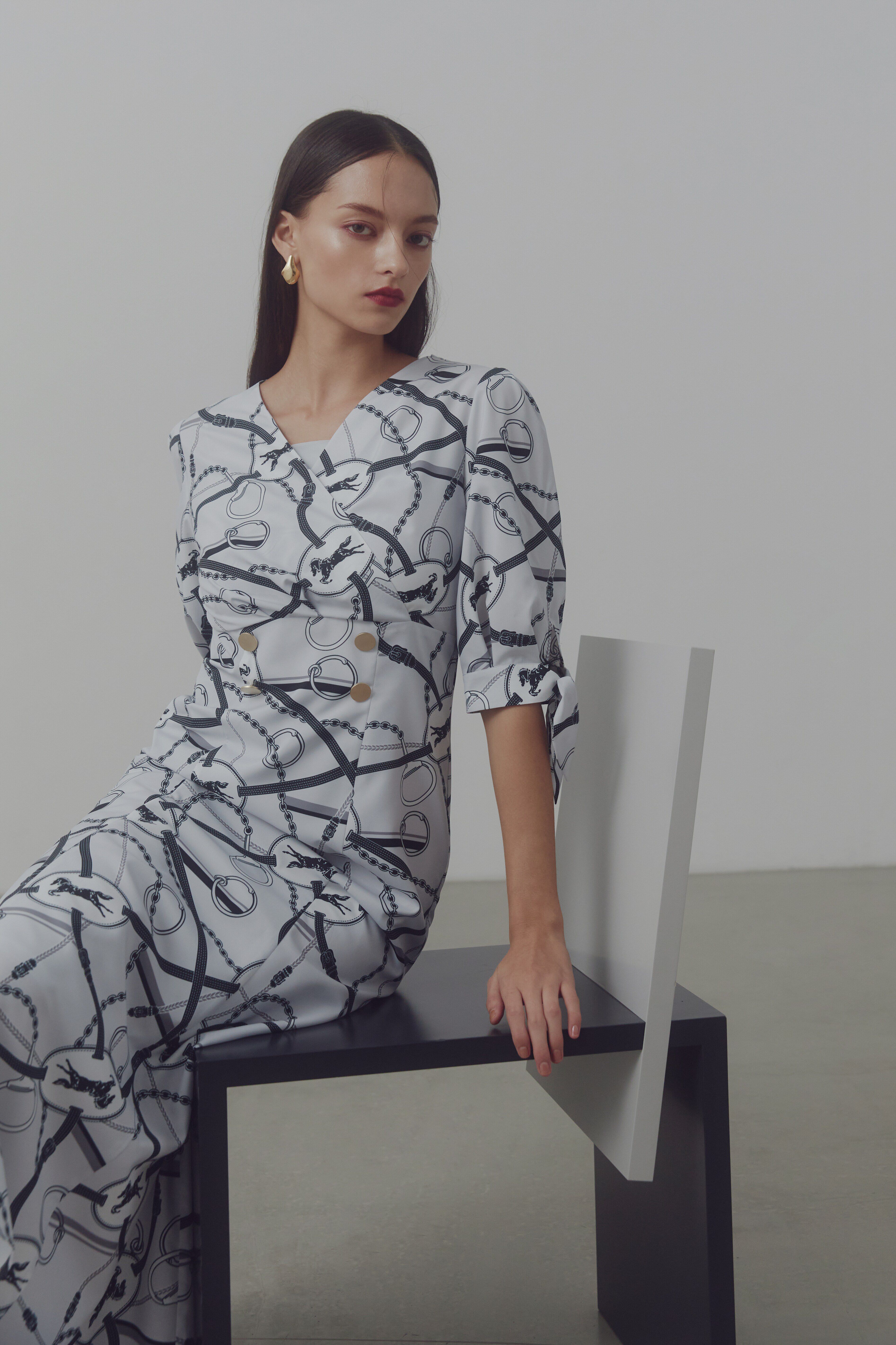  「◆ホースプレートプリントマーメイドワンピース」|ワンピース|