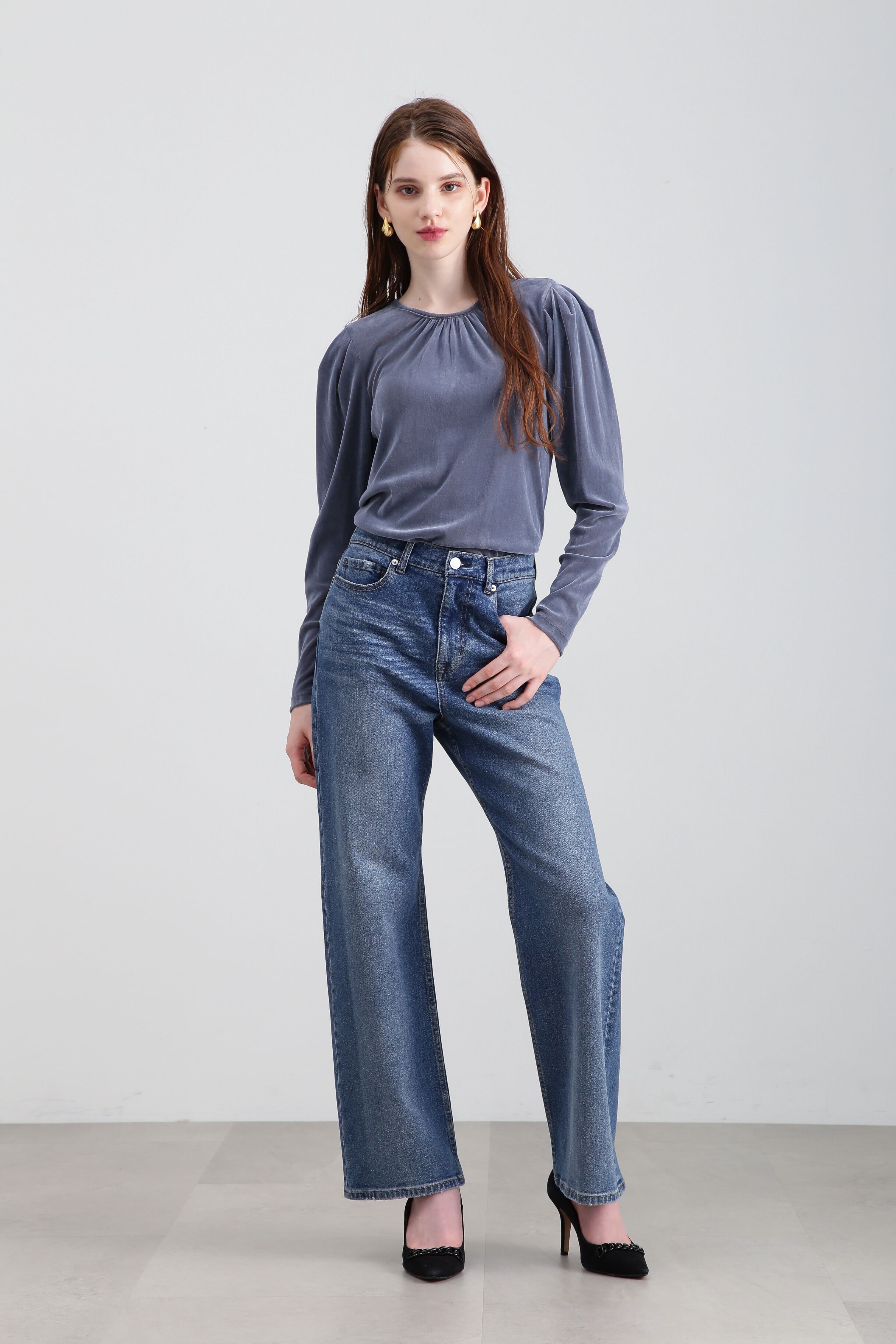  「◆チュールフロッキーパフスリーブプルオーバー」|Tシャツ・カットソー|