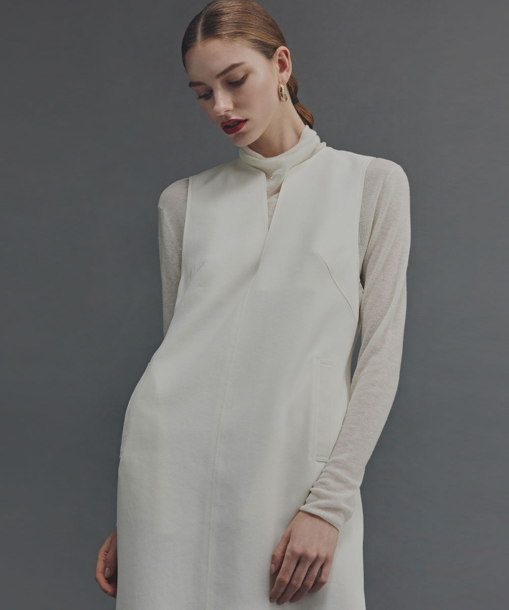  「◆スパンコールシアーモックネックプルオーバー」|ニット・セーター|エクリュ1