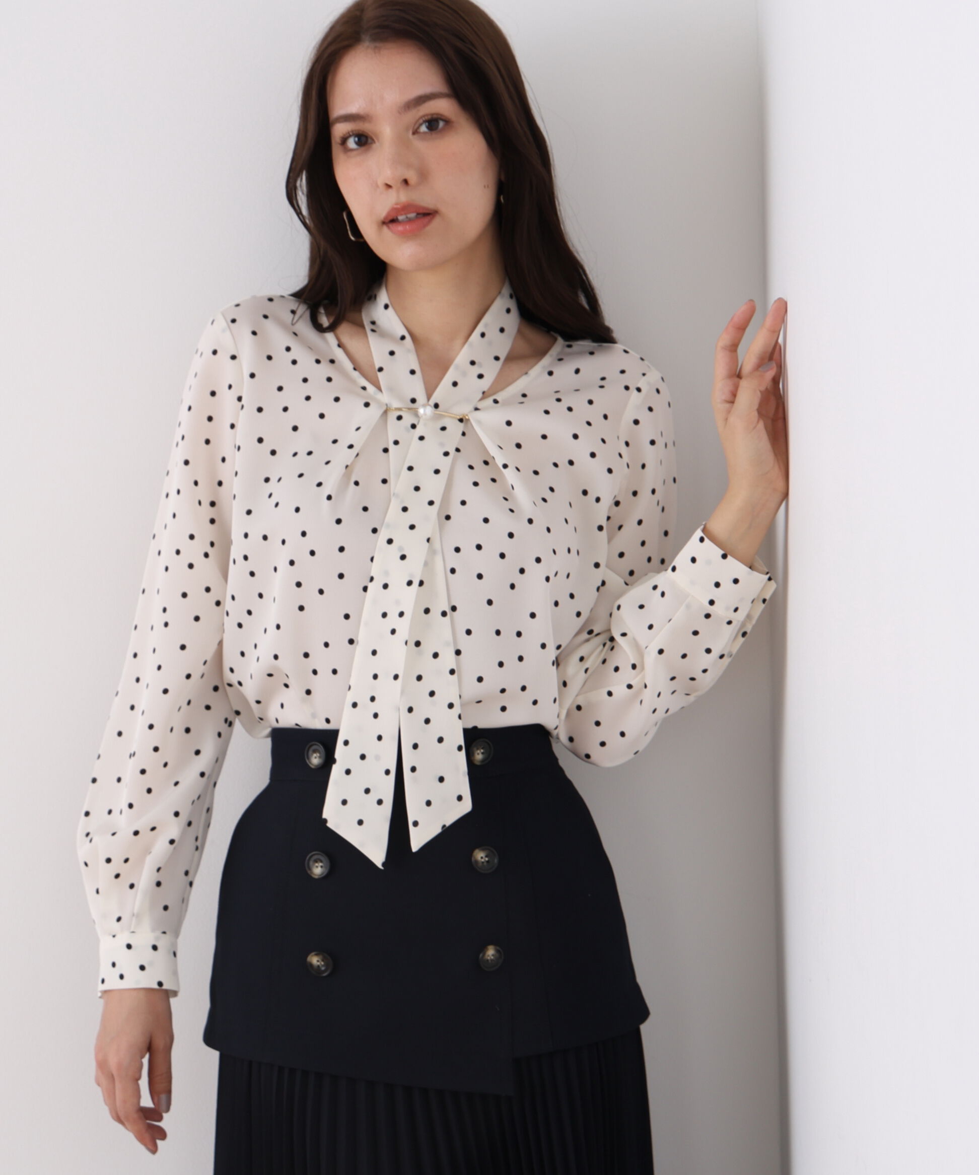  「２ＷＡＹボウタイブラウス」|シャツ・ブラウス|ホワイト系1