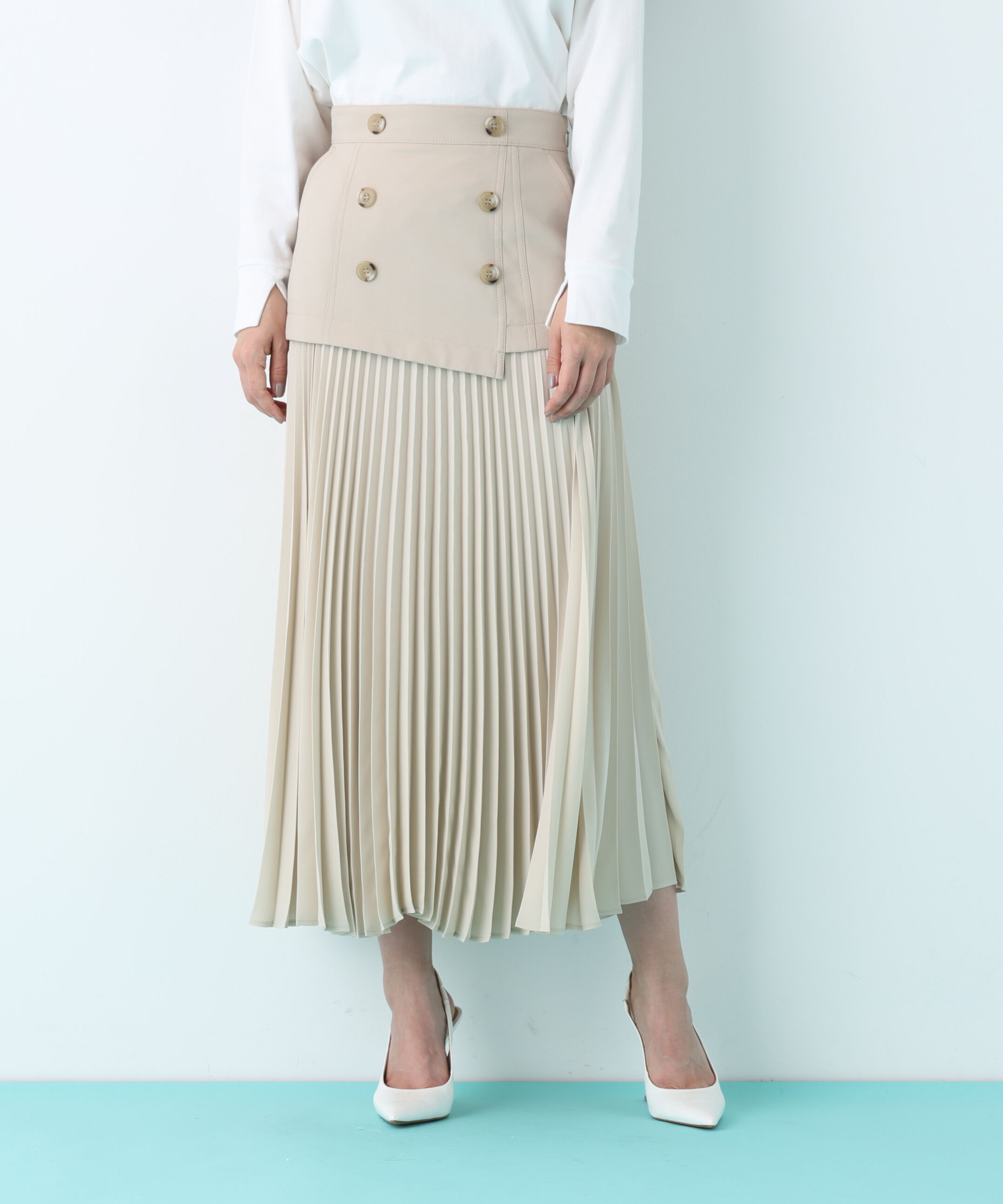  「ソフトオックスプリーツスカート」|スカート|