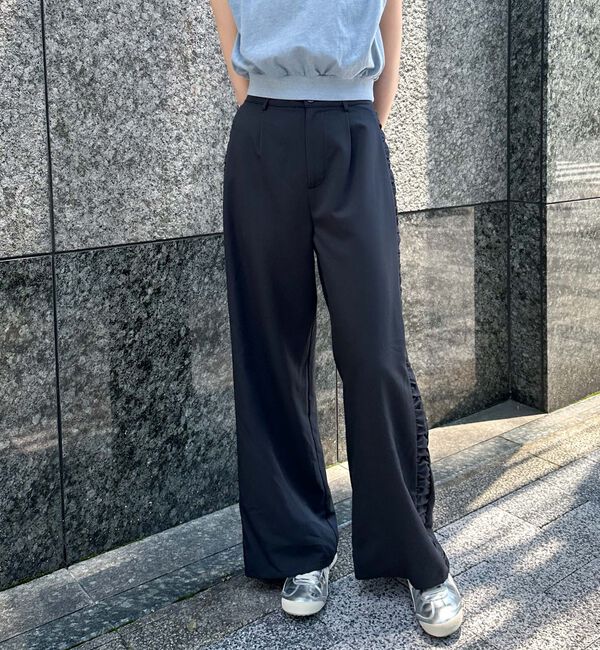 archives「サイドギャザースラックス」|チノ|BLACK