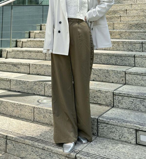 archives「サイドギャザースラックス」|チノ|BROWN