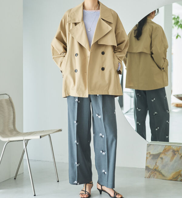 Doux archives「花柄刺繍センタープレスパンツ」|チノ|