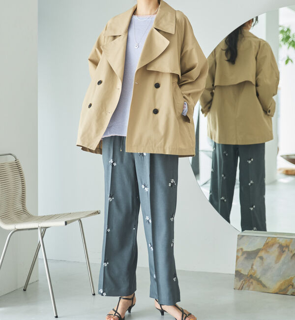 Doux archives「花柄刺繍センタープレスパンツ」|チノ|