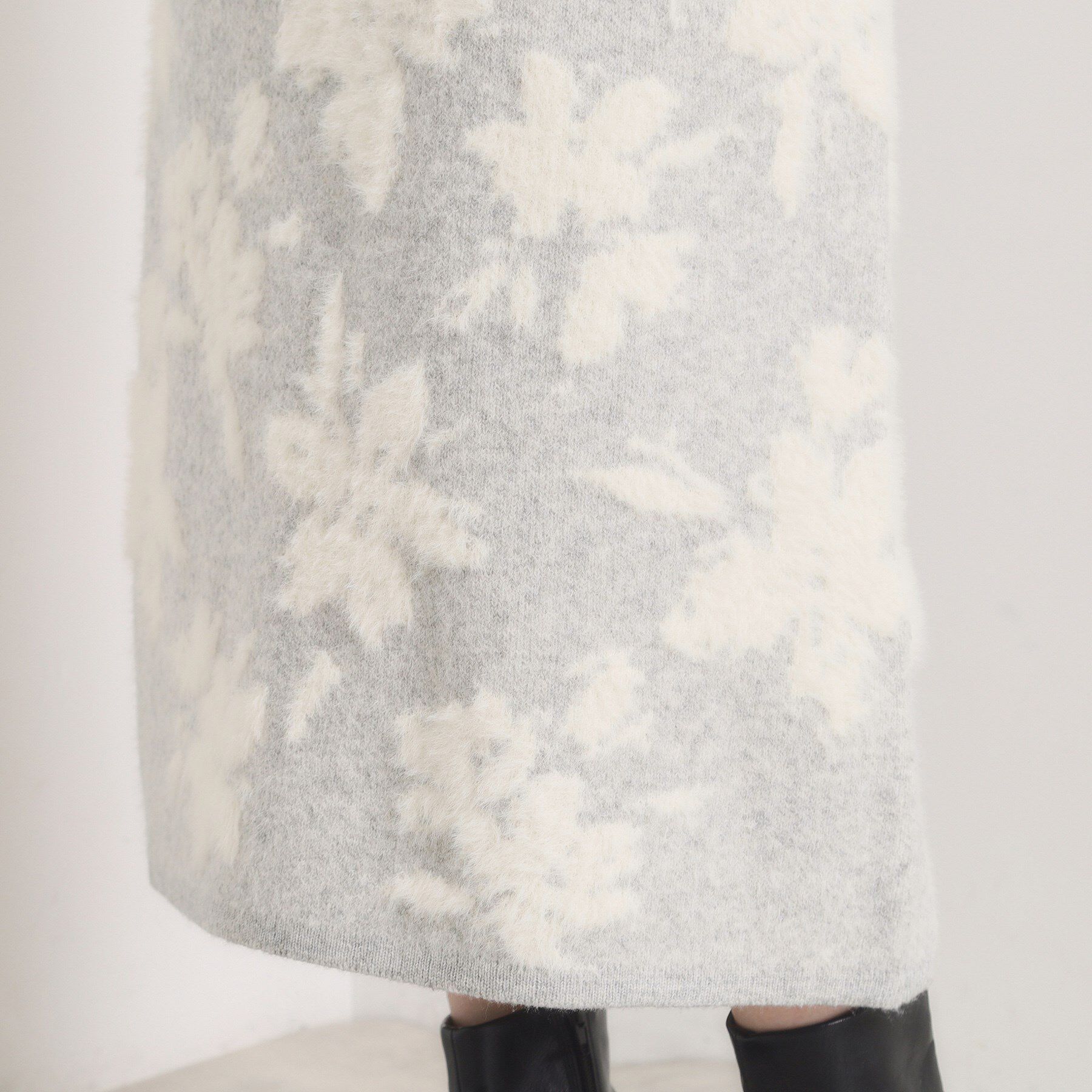 ITS&rsquo;DEMO「【手洗い可／セットアップ可】花柄フェザージャカードニットスカート」|スカート|