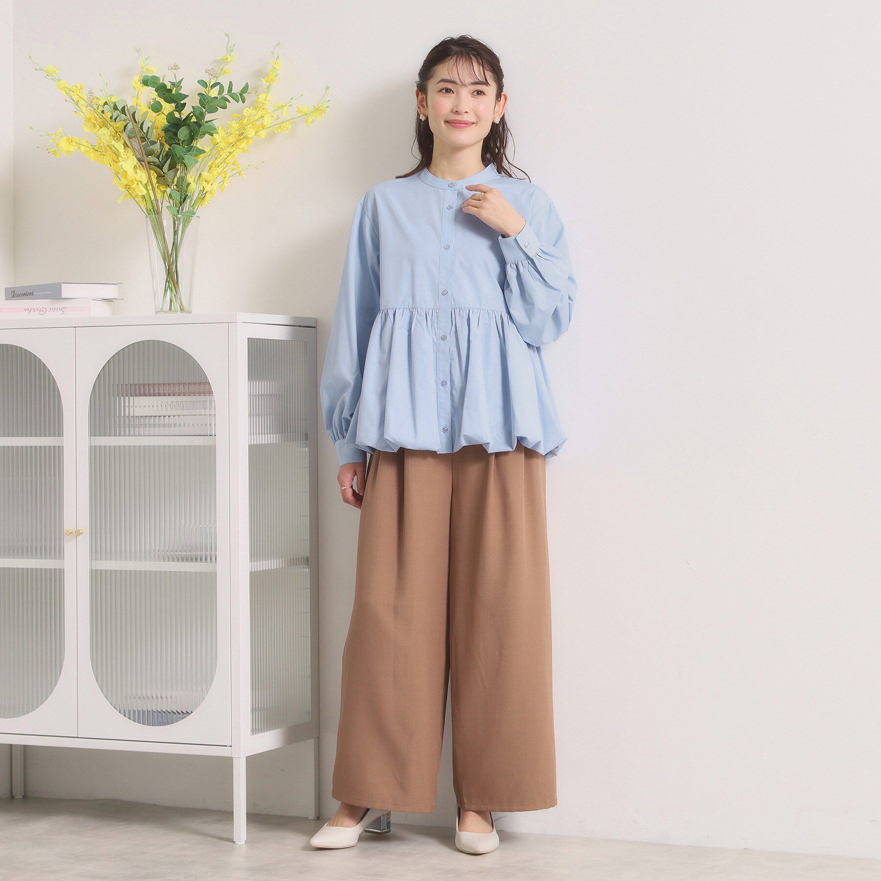 ITS&rsquo;DEMO「【洗濯機OK】バルーンヘムブラウス」|シャツ・ブラウス|