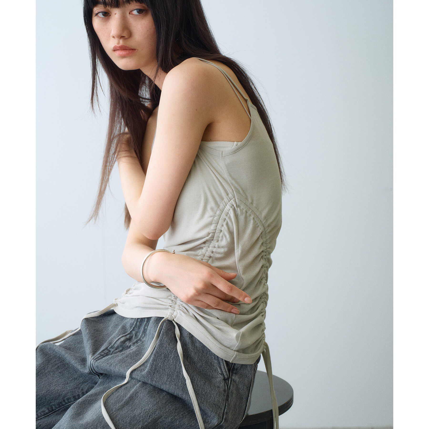 CODE A「asymmetry gather tank」|キャミソール|