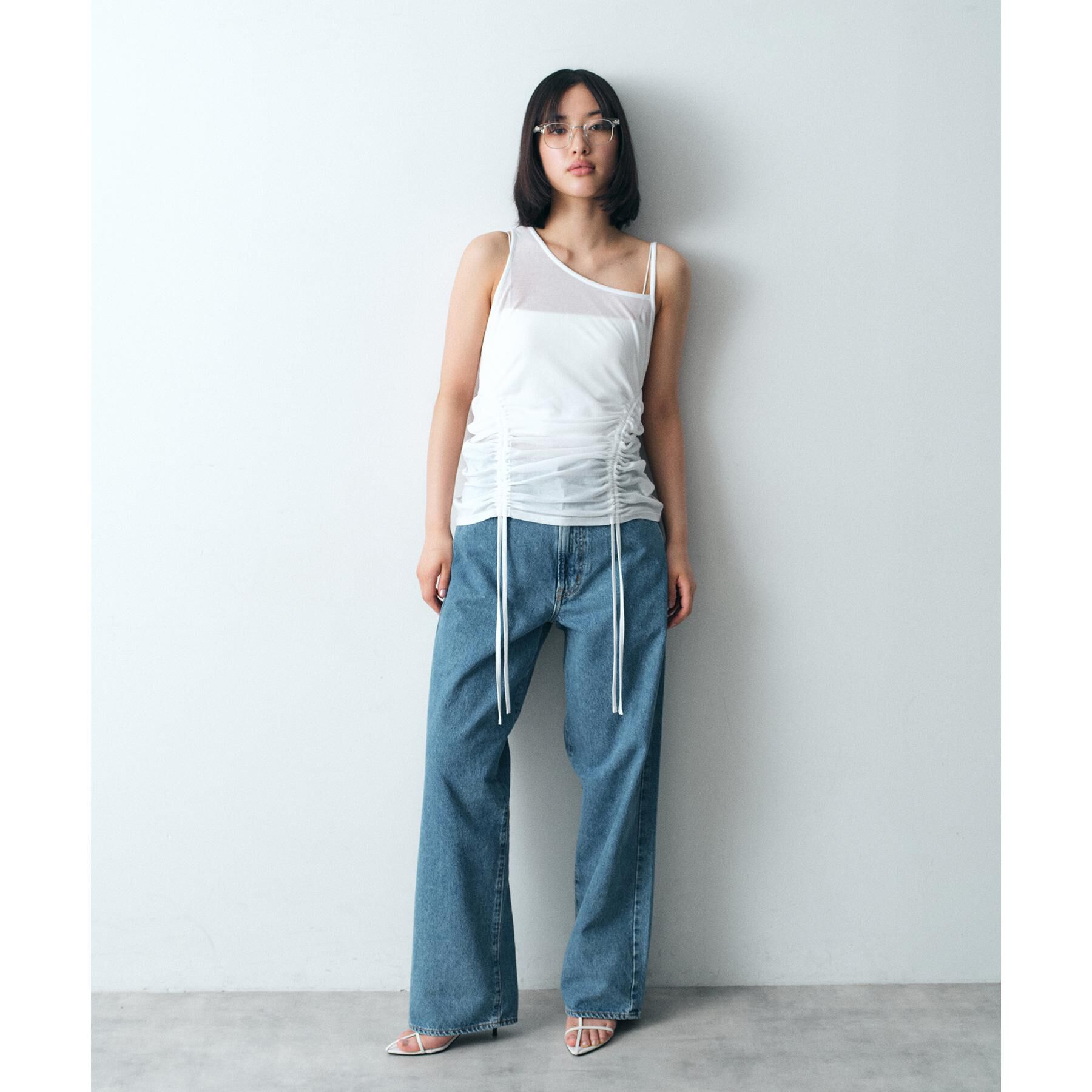 CODE A「asymmetry gather tank」|キャミソール|