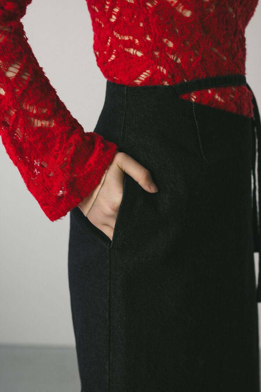 STYLEMIXER「スランティングストリングデニムスカート」|スカート|