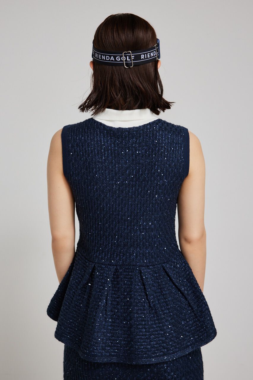 rienda「シャイニーツイードペプラムニットTOP」|ニット・セーター|