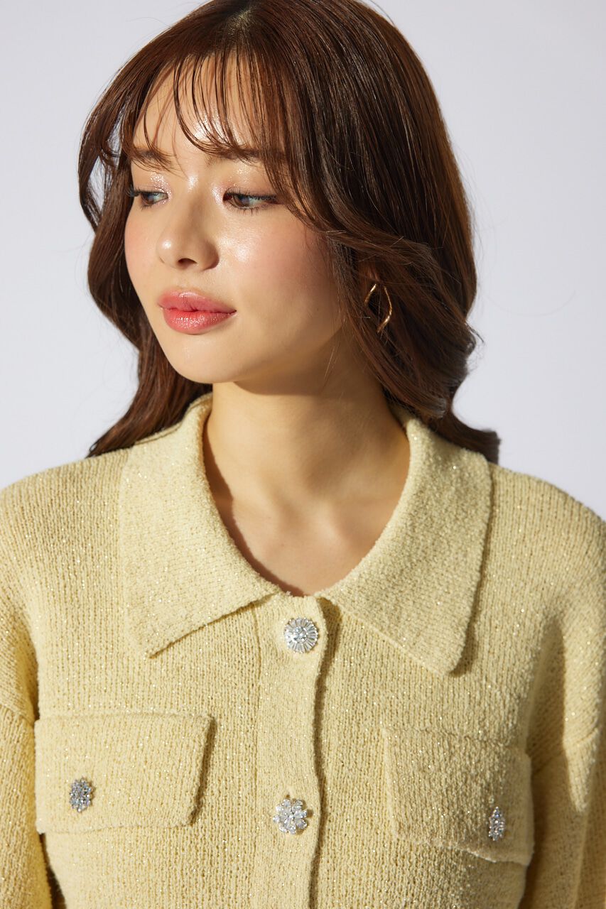 rienda「ビジューニットジャケット」|その他|