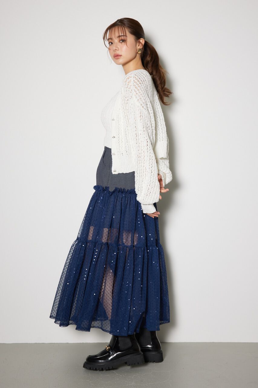 rienda「シアーコンビフレアジャストウエストスカート」|スカート|