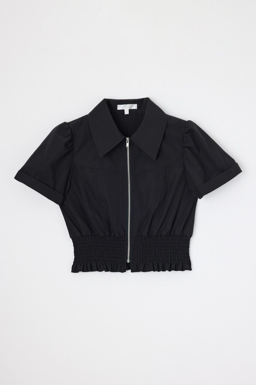 rienda「ウエストシャーリングZIPブラウス」|シャツ・ブラウス|