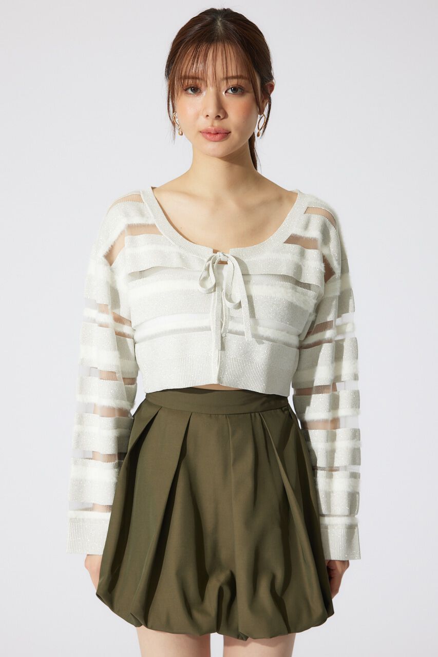 rienda「シアーボーダーニットカーディガン」|カーディガン|