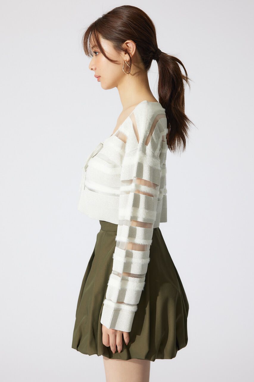 rienda「シアーボーダーニットカーディガン」|カーディガン|