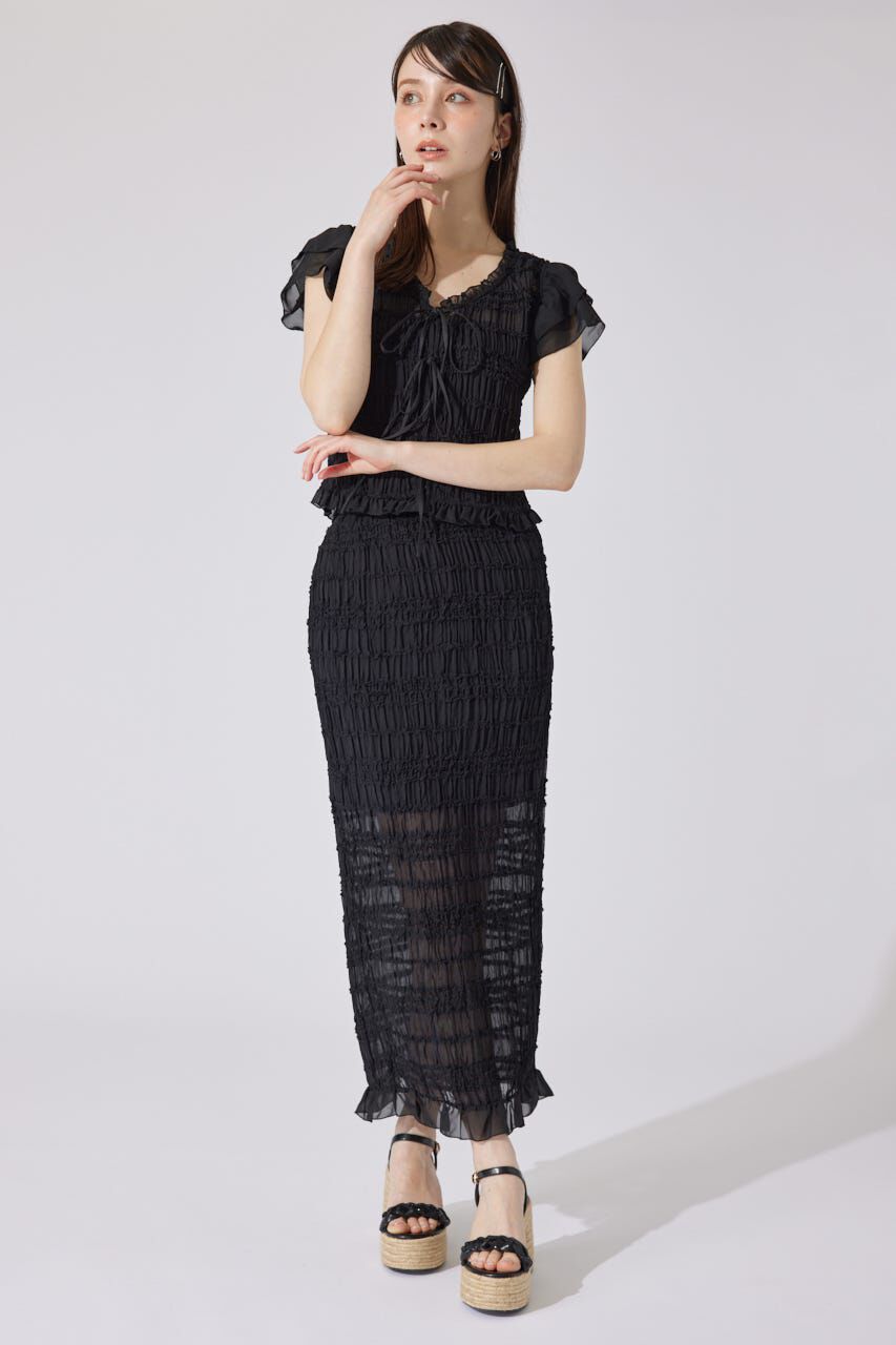 rienda「シャーリングカットフリルスカート」|スカート|