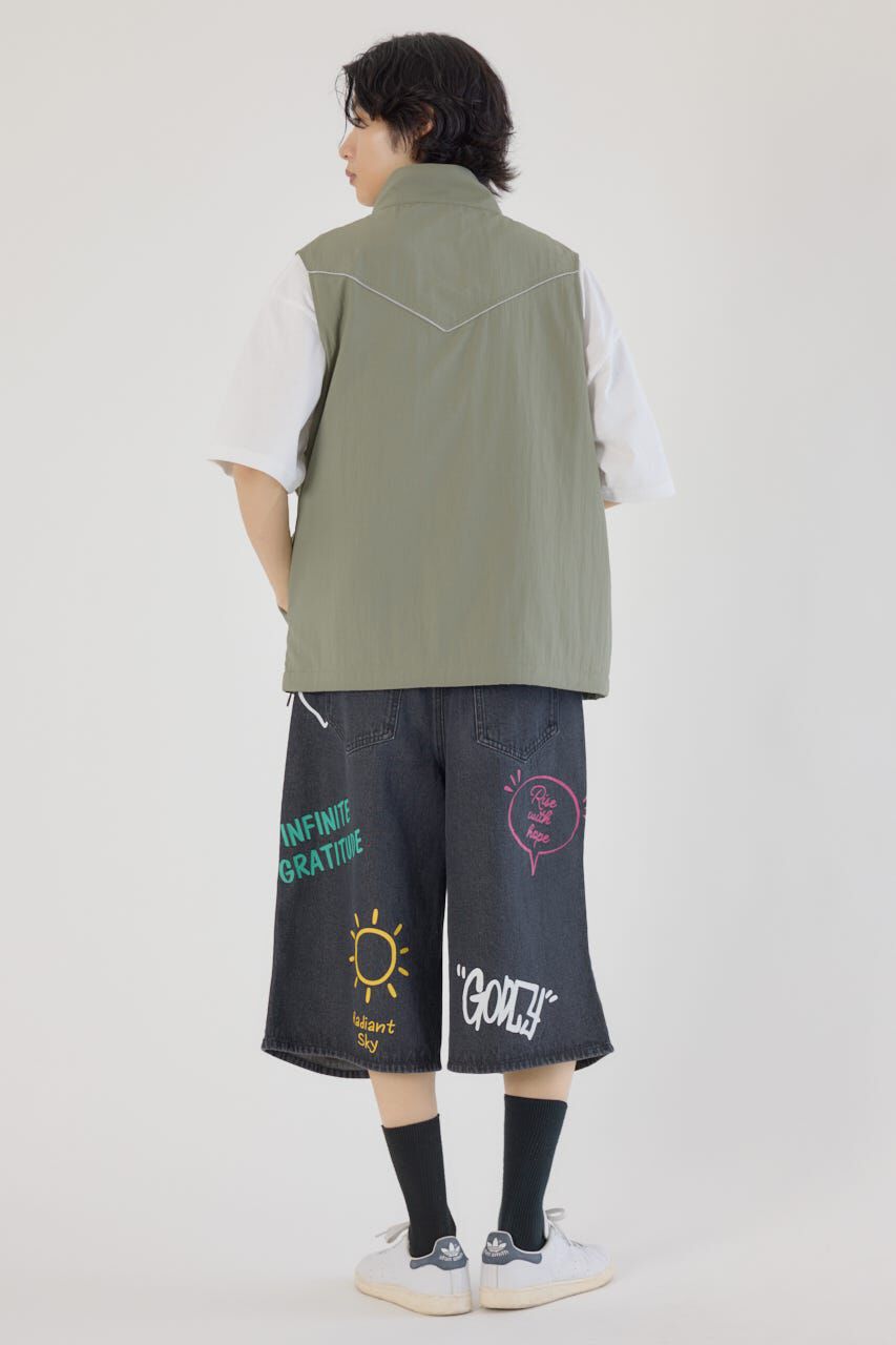 RODEO CROWNS「ドロストスタンドネックベスト」|ダウンベスト・ベスト|