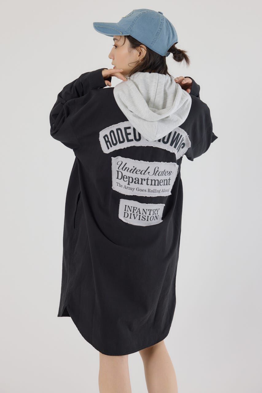 RODEO CROWNS「フード付きロゴシャツワンピース」|ワンピース|
