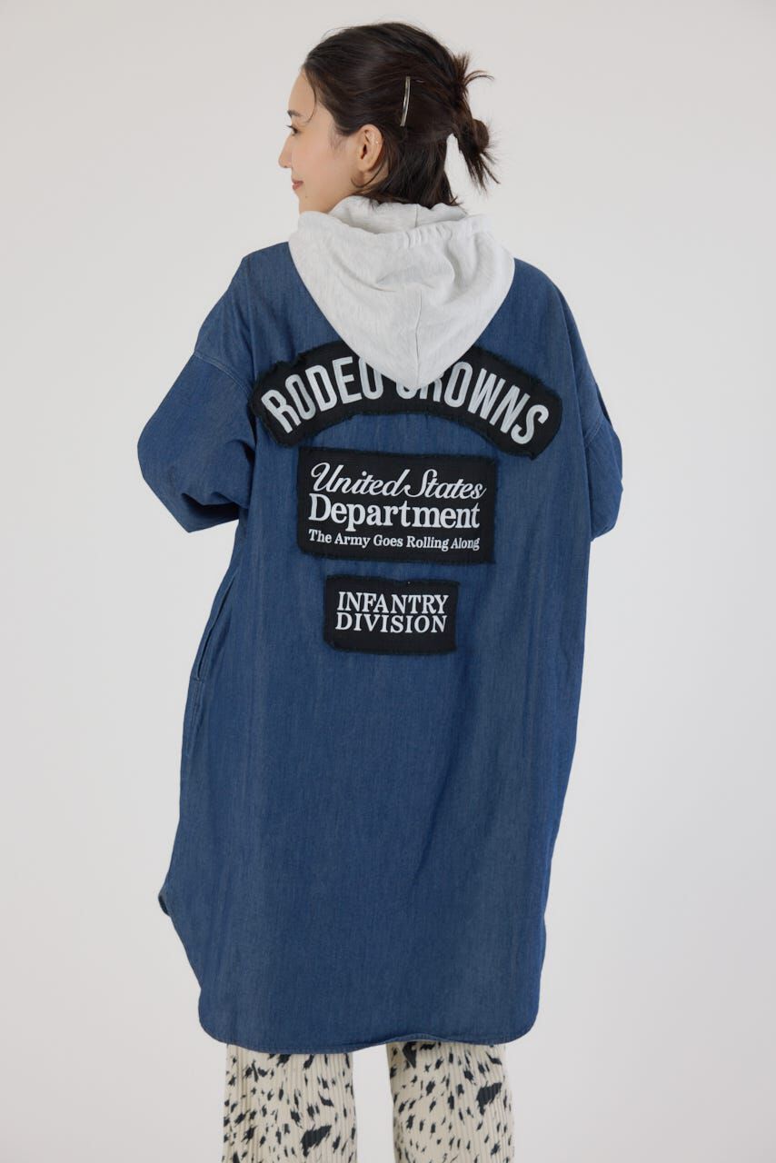 RODEO CROWNS「フード付きロゴシャツワンピース」|ワンピース|