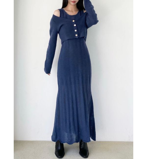 RESEXXY「アンサンブルレースニットワンピース」|ワンピース|