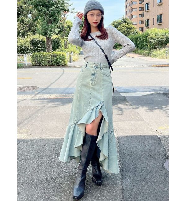 RESEXXY「ラッフルデニムスカート」|スカート|