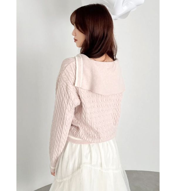 dazzlin「【FILA別注】セーラーカラーラインニットプルオーバー」|ニット・セーター|