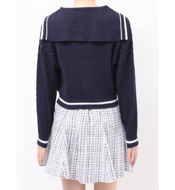 dazzlin「【FILA別注】セーラーカラーラインニットプルオーバー」|ニット・セーター|