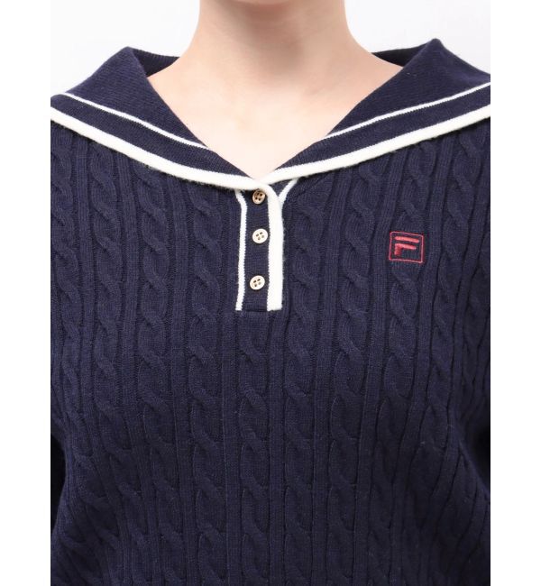 dazzlin「【FILA別注】セーラーカラーラインニットプルオーバー」|ニット・セーター|