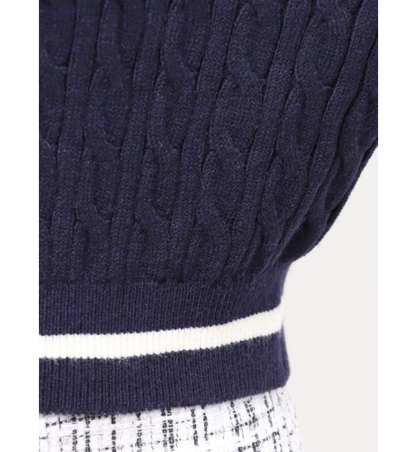 dazzlin「【FILA別注】セーラーカラーラインニットプルオーバー」|ニット・セーター|