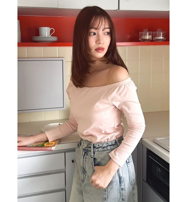 dazzlin「【吉田朱里】温感・セラミド加工カップインオフショルインナー」|インナー|