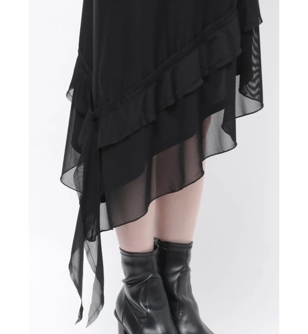 EMODA「ラッフルアシンメトリーミディスカート」|スカート|