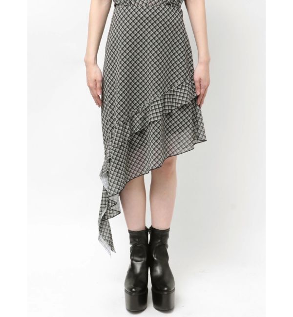 EMODA「ラッフルアシンメトリーミディスカート」|スカート|ライトミックス