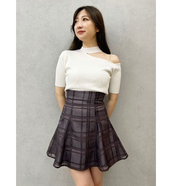 MERCURYDUO「シアーチェックバックレースアップミニスカパン」|その他|