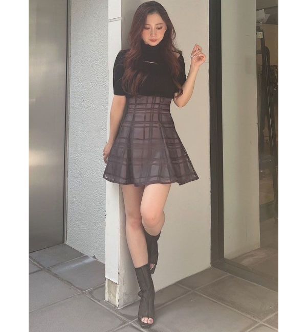 MERCURYDUO「シアーチェックバックレースアップミニスカパン」|その他|