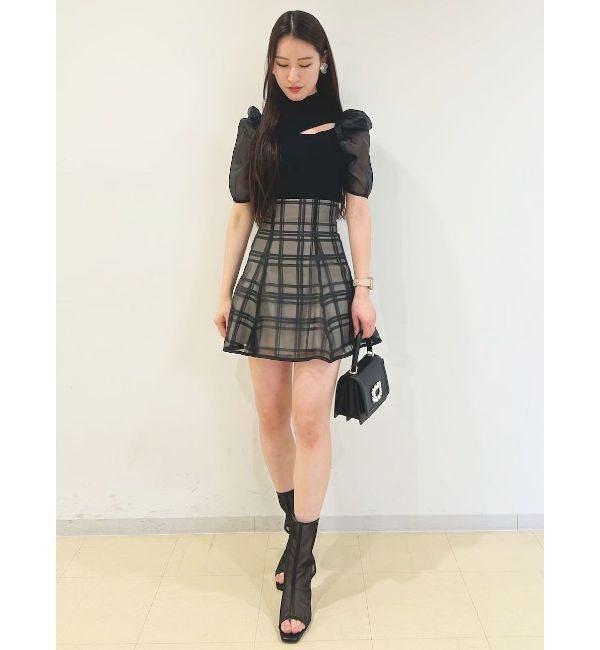 MERCURYDUO「シアーチェックバックレースアップミニスカパン」|その他|