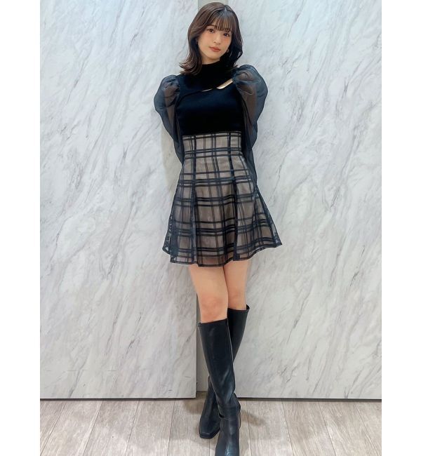 MERCURYDUO「シアーチェックバックレースアップミニスカパン」|その他|