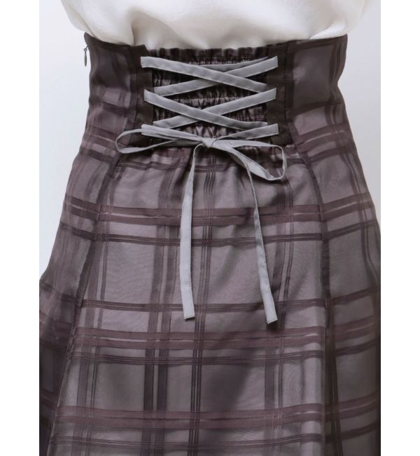 MERCURYDUO「シアーチェックバックレースアップミニスカパン」|その他|